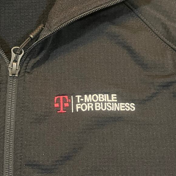T Mobile North Face Mens Large Employee Jacket Black Core Softshell Uniform - Picture 1 of 8